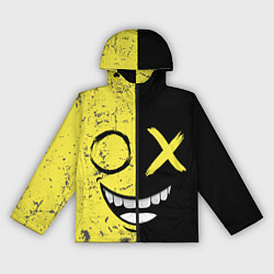 Ветровка с капюшоном женская Смайлик с улыбкой, цвет: 3D-черный