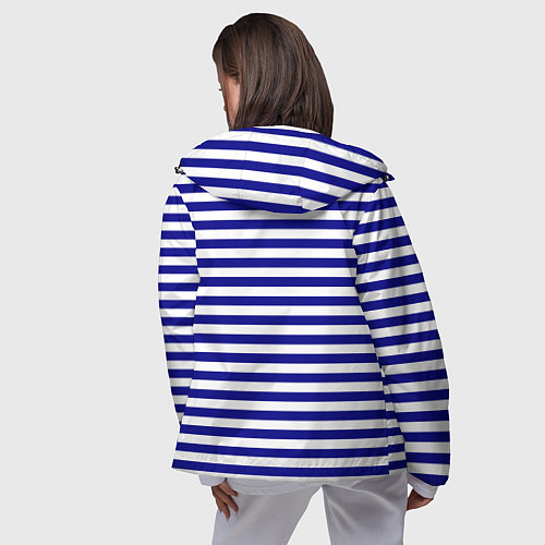 Женская ветровка Тельняшка синяя ВМФ / 3D-Черный – фото 4