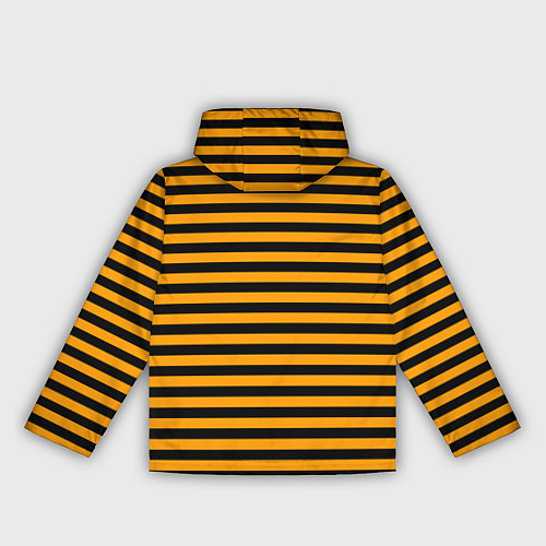Женская ветровка Черно-оранжевые полосы - пчелиный образ / 3D-Белый – фото 2