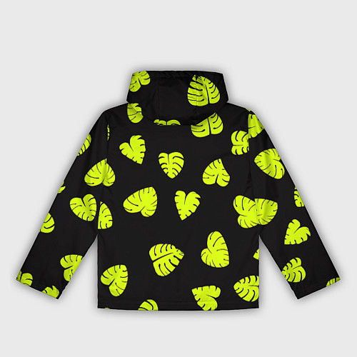 Женская ветровка Листья - Монстера / 3D-Черный – фото 2