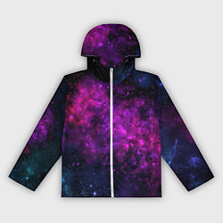 Ветровка с капюшоном женская Neon pink nebula, цвет: 3D-белый