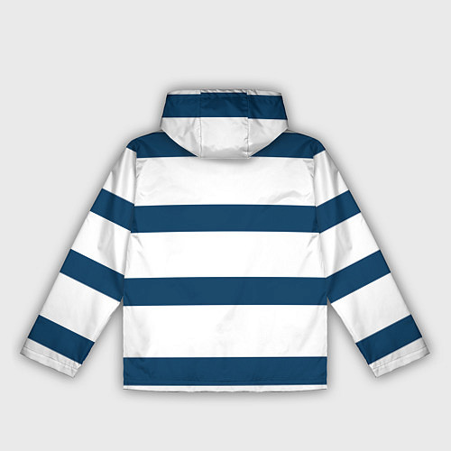 Женская ветровка Бело-синий полосатый узор / 3D-Белый – фото 2