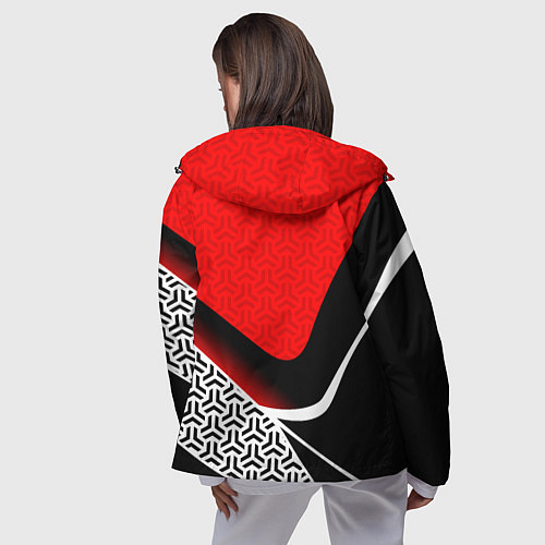 Женская ветровка Геометрическая униформа - красная / 3D-Черный – фото 4
