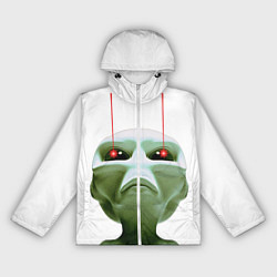 Ветровка с капюшоном женская Пришелец атакует, цвет: 3D-белый