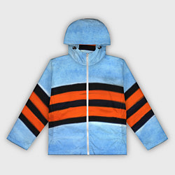 Ветровка с капюшоном женская Георгиевская лента на голубом фоне, цвет: 3D-белый