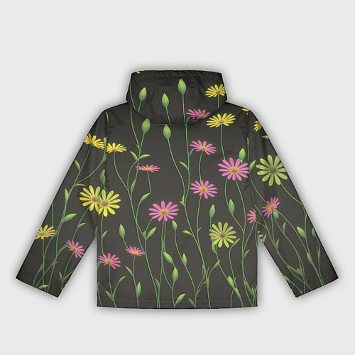 Женская ветровка Полевые цветочки на темном фоне / 3D-Белый – фото 2