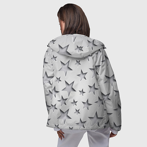 Женская ветровка Grey stars / 3D-Черный – фото 4