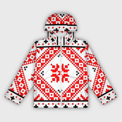 Ветровка с капюшоном женская Удмуртский стиль, цвет: 3D-белый