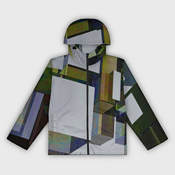 Ветровка с капюшоном женская Геометрический коллапс, цвет: 3D-черный