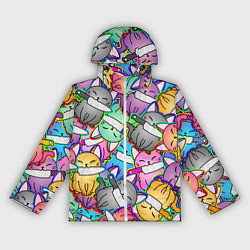 Ветровка с капюшоном женская Перенаселение котиков, цвет: 3D-белый