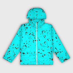 Ветровка с капюшоном женская Текстура ярко-голубой, цвет: 3D-белый