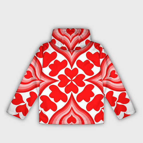 Женская ветровка Узор из многих сердечек / 3D-Черный – фото 2