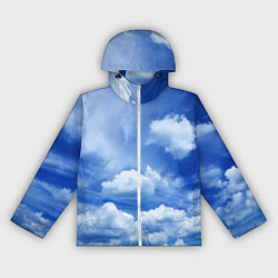 Ветровка с капюшоном женская Небесный свод, цвет: 3D-белый