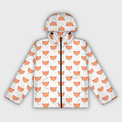 Ветровка с капюшоном женская Паттерн милая лиса, цвет: 3D-черный