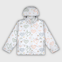 Ветровка с капюшоном женская Lovely hearts, цвет: 3D-белый