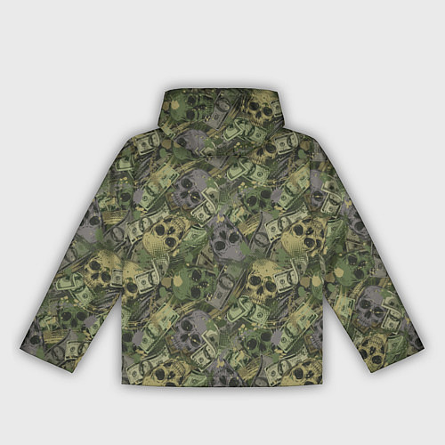 Женская ветровка Камуфляж с черепами и долларами / 3D-Белый – фото 2