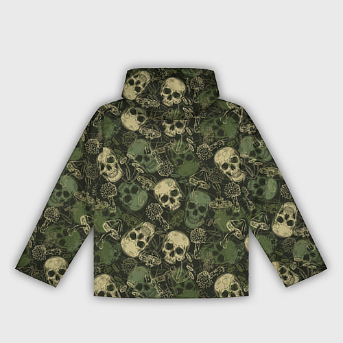 Женская ветровка Камуфляж с черепами и грибами / 3D-Черный – фото 2