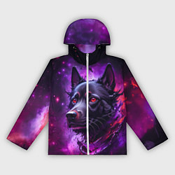 Ветровка с капюшоном женская Собака космос, цвет: 3D-белый
