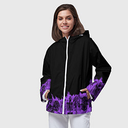 Ветровка с капюшоном женская Скелеты в неоновом огне, цвет: 3D-белый — фото 2