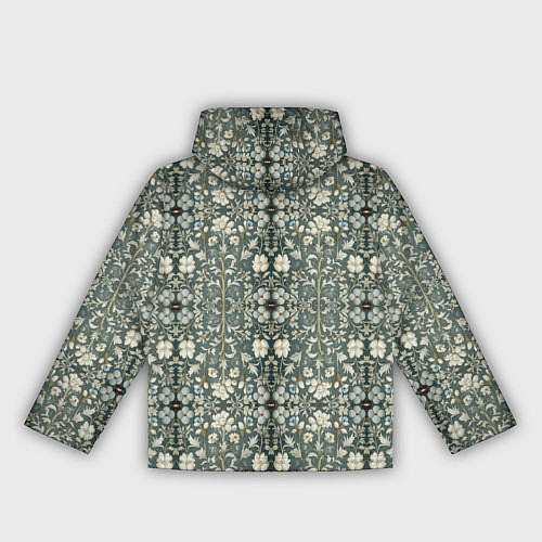 Женская ветровка Белые цветочки на сером фоне / 3D-Черный – фото 2