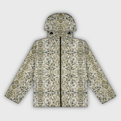 Ветровка с капюшоном женская Нежные белые цветочки, цвет: 3D-черный