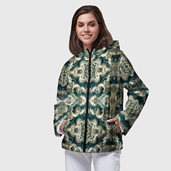 Ветровка с капюшоном женская Облачные волны, цвет: 3D-черный — фото 2