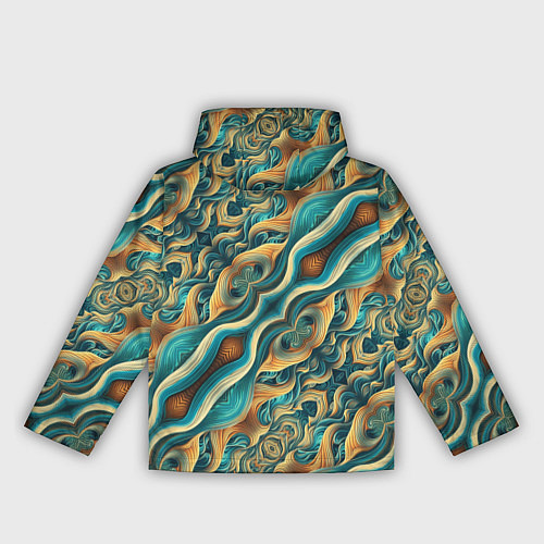 Женская ветровка Голубые и оранжевые переливы / 3D-Белый – фото 2