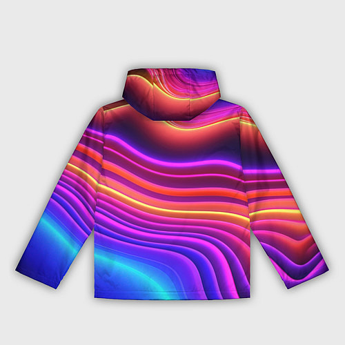 Женская ветровка Яркие неоновые волны / 3D-Белый – фото 2