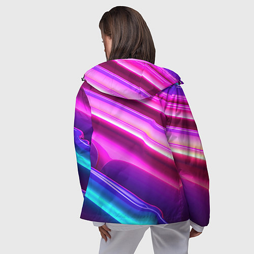 Женская ветровка Неоновые объемные полосы / 3D-Черный – фото 4