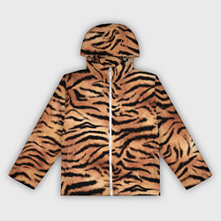 Ветровка с капюшоном женская Полосатая шкура тигра, цвет: 3D-белый