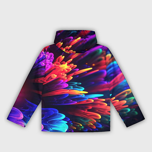 Женская ветровка Неоновая абстракция в виде цветов / 3D-Черный – фото 2
