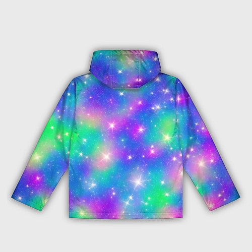 Женская ветровка Яркий космос розово-синий с вкраплениями зеленого / 3D-Белый – фото 2