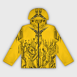 Ветровка с капюшоном женская Киберпанк Yellow-Black, цвет: 3D-черный