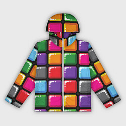 Ветровка с капюшоном женская Пиксельные кубики, цвет: 3D-белый