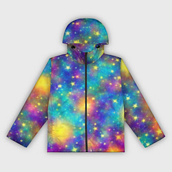 Ветровка с капюшоном женская Звездный космос, сияющий волшебством, цвет: 3D-черный
