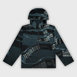 Ветровка с капюшоном женская Жидкий металл, цвет: 3D-черный