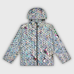 Ветровка с капюшоном женская Вся в пайетках, цвет: 3D-черный