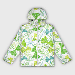 Ветровка с капюшоном женская Зеленая листва, цвет: 3D-белый