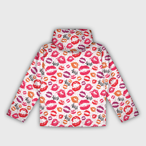 Женская ветровка Поцелуи - kiss / 3D-Черный – фото 2