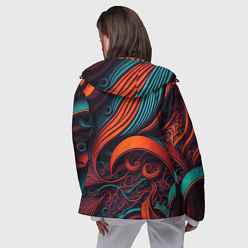 Женская ветровка Витиеватые узоры / 3D-Черный – фото 4