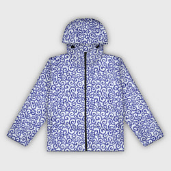 Ветровка с капюшоном женская Завитушки, цвет: 3D-черный