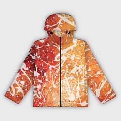 Ветровка с капюшоном женская Текстура - White on orange, цвет: 3D-черный
