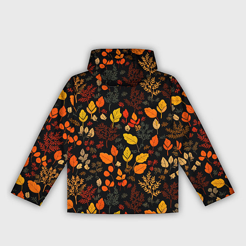 Женская ветровка Осенние листья на черном фоне / 3D-Черный – фото 2