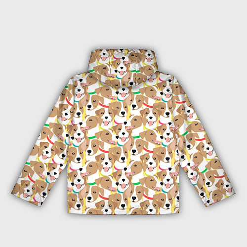 Женская ветровка Джек рассел терьер в разноцветных ошейниках / 3D-Белый – фото 2