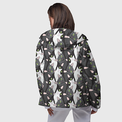 Женская ветровка Кошки с зелеными глазами / 3D-Черный – фото 4