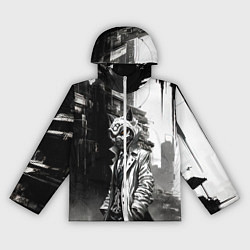 Ветровка с капюшоном женская Кибернетический кицунэ, цвет: 3D-белый