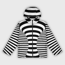 Ветровка с капюшоном женская Черно-белая иллюзия, цвет: 3D-черный