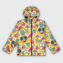 Ветровка с капюшоном женская Летний позитив, цвет: 3D-черный