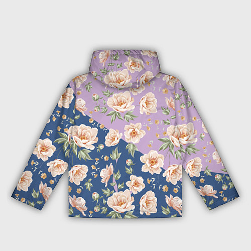 Женская ветровка Розовые пионы паттерн / 3D-Белый – фото 2