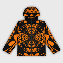 Ветровка с капюшоном женская Черно-рыжий узор, цвет: 3D-черный